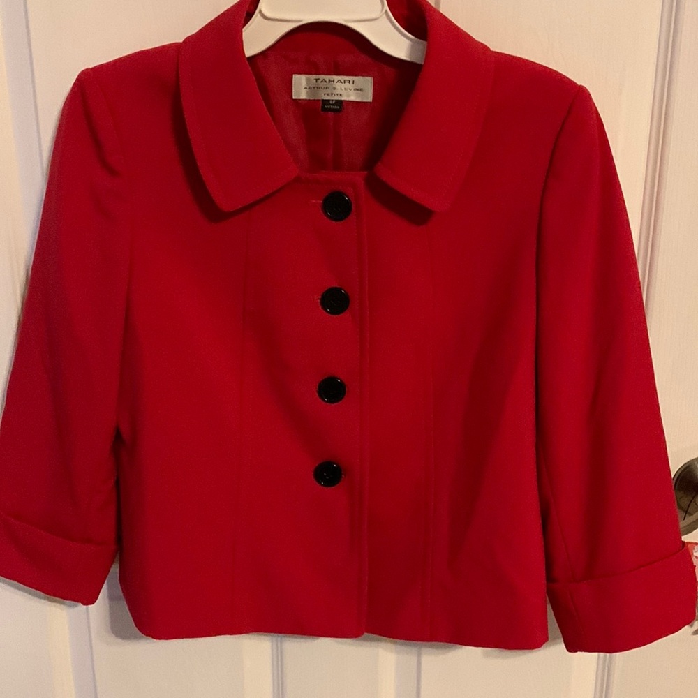 Tahari red jacket
